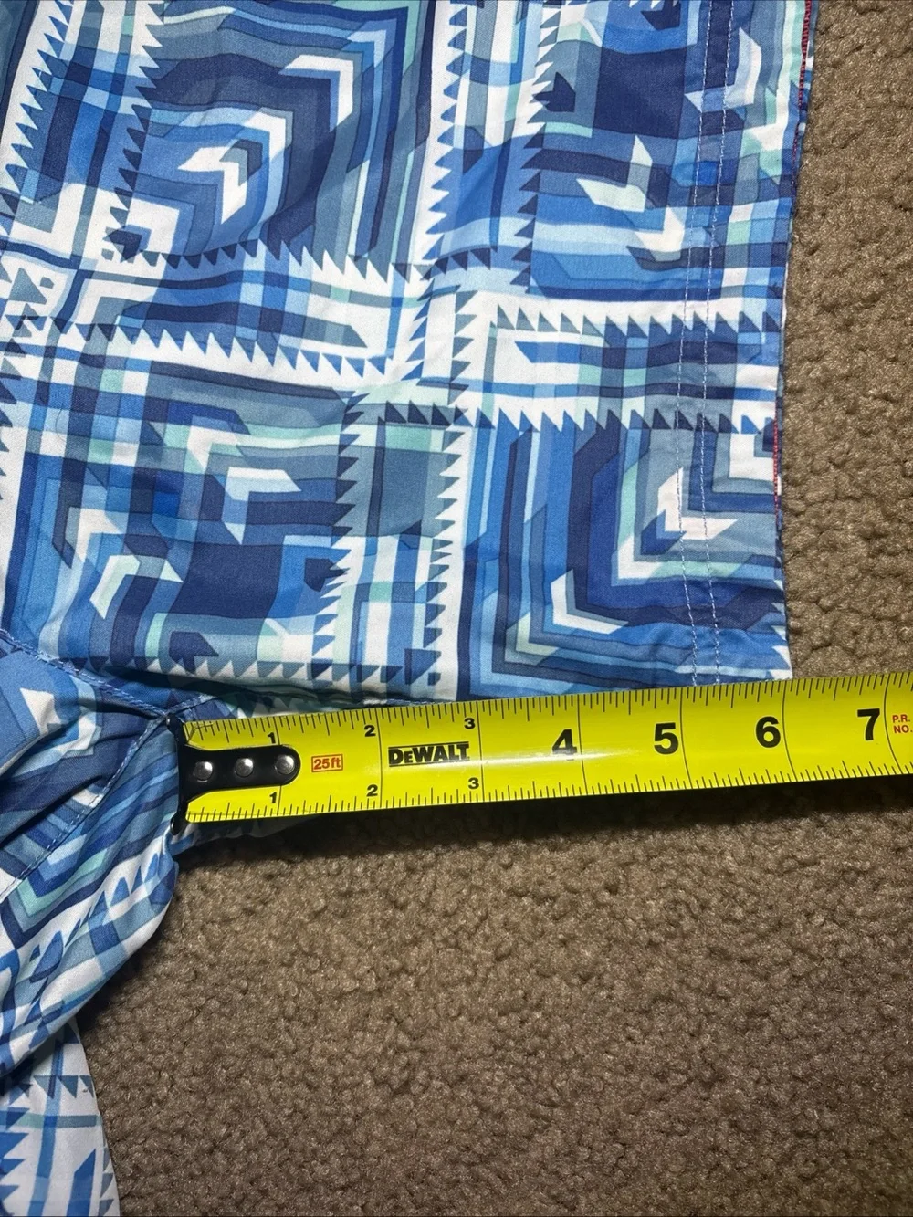 Robert Graham Mens Blue Swim Trunks Board Shorts Geometric Pinup Lining Sz 34